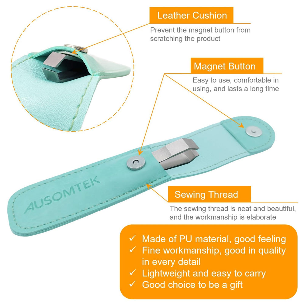 Ausomtek cyan PU case for portable storage and travel