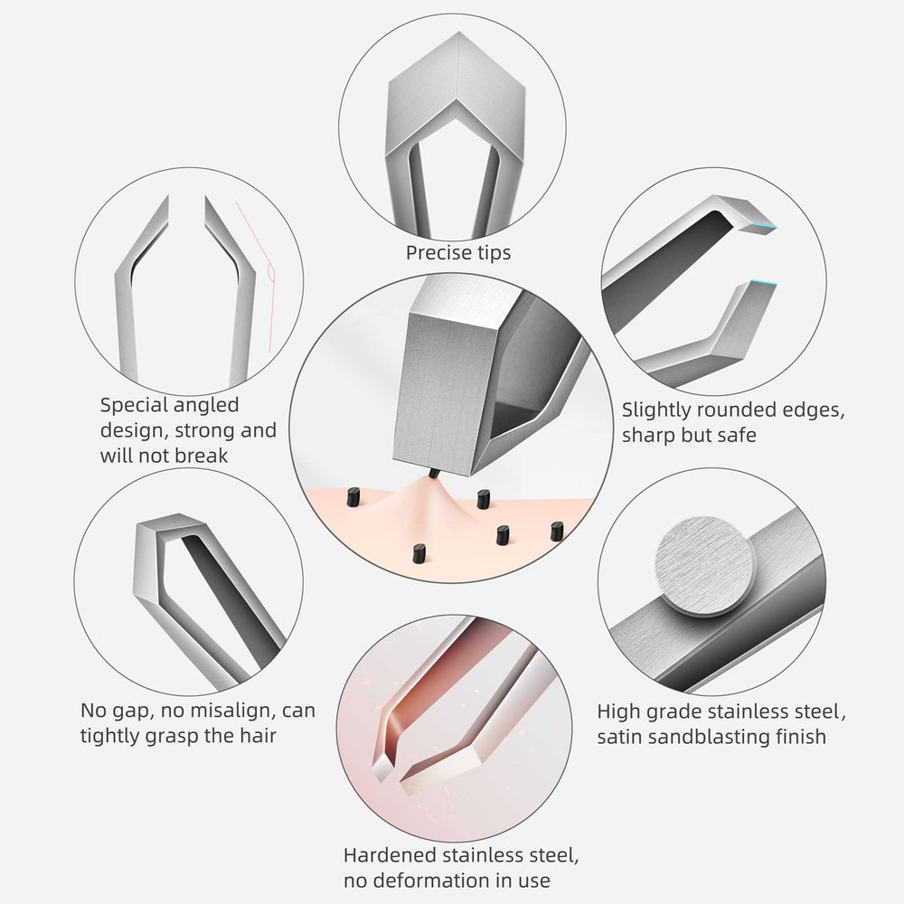 Ausomtek eyebrow and eyelash grooming tweezers for precise shaping