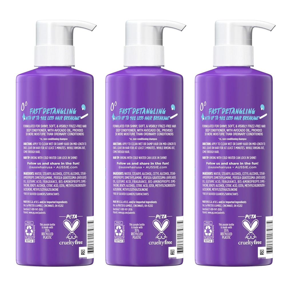 Aussie suitable for all hair types with quick moisture boost.