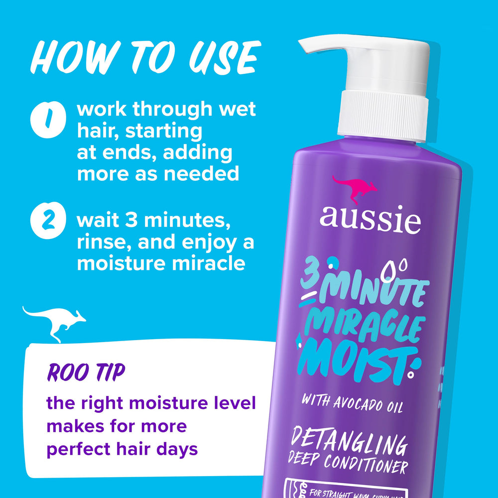 Fresh avocado oil in Aussie care adds nourishment for hydrated hair.