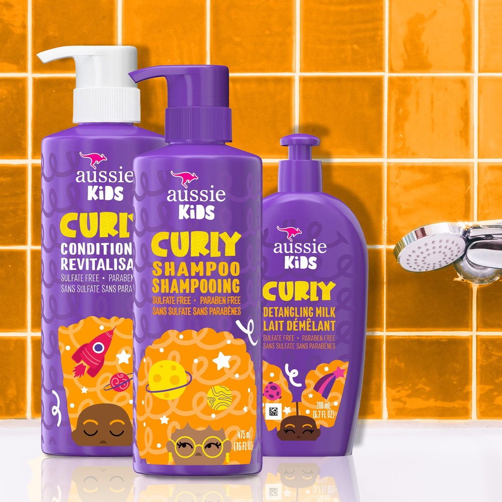 Aussie Kids bundle packaging highlighting paraben- and sulfate-free formula.