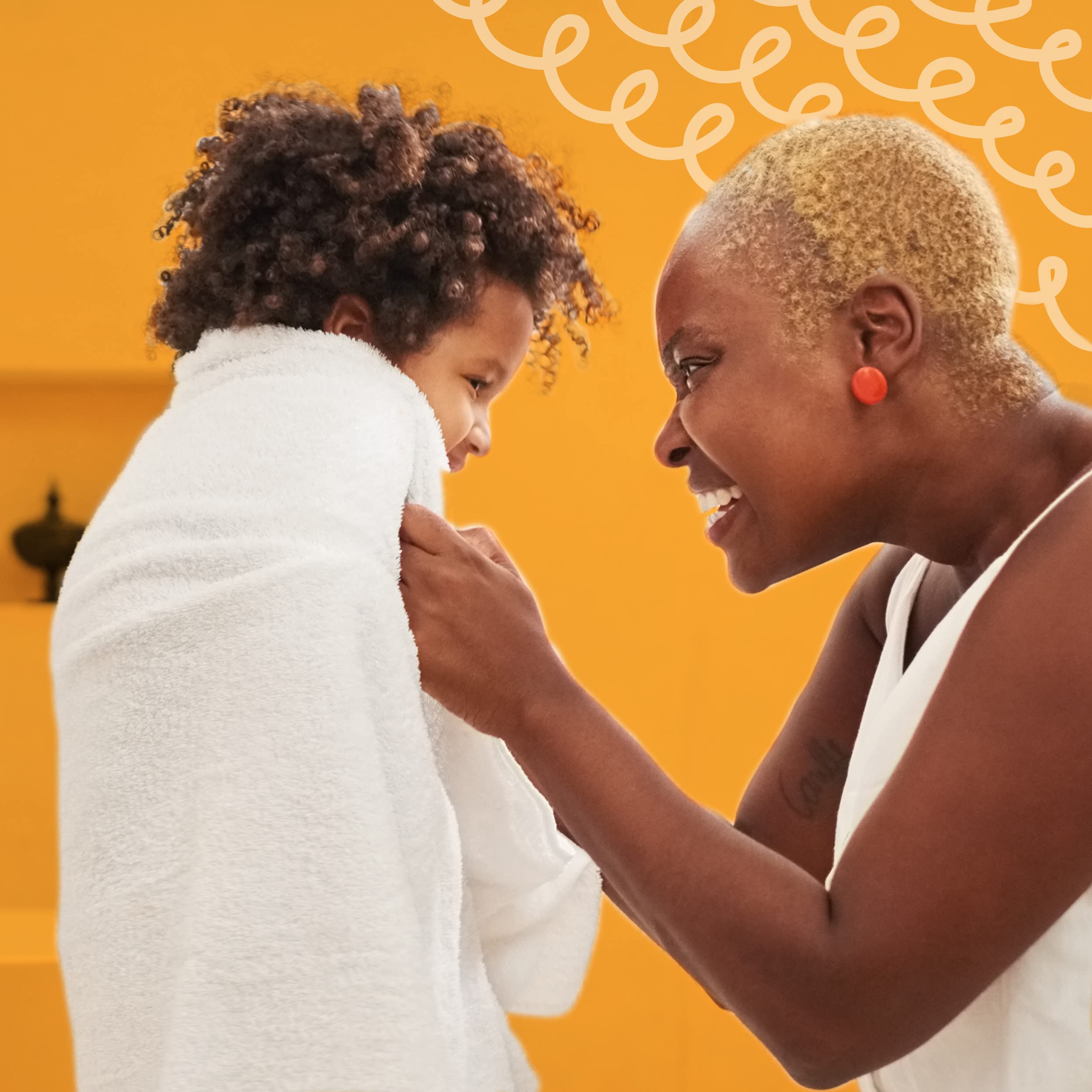 Aussie Kids haircare routine scene with a kid-friendly process.