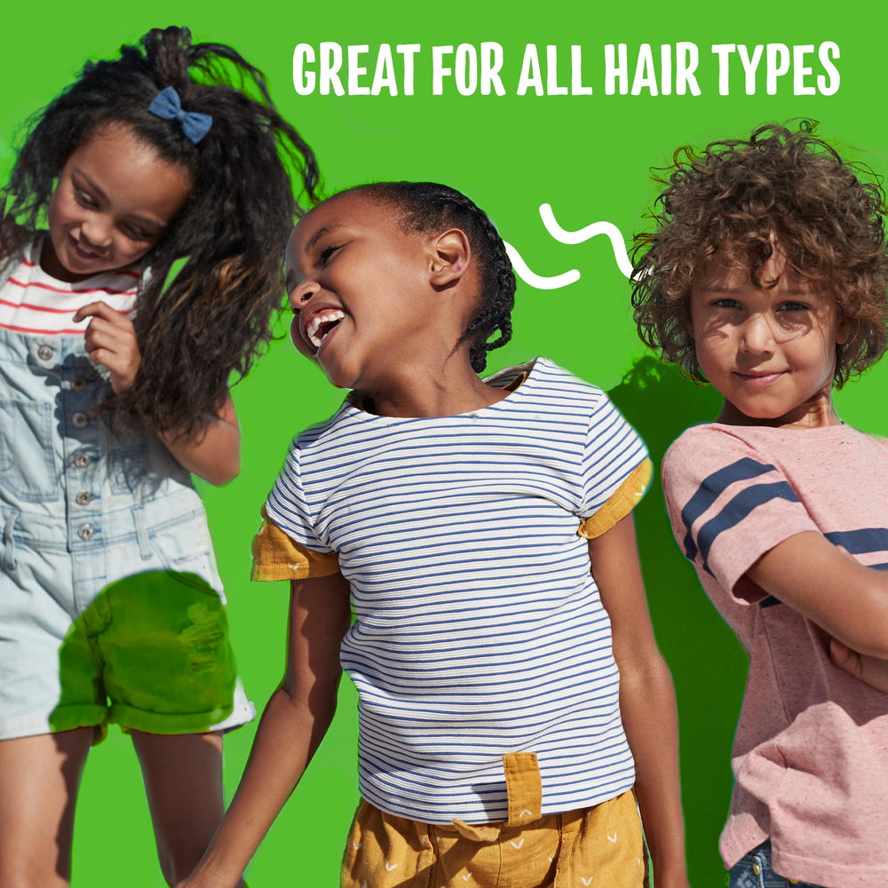Aussie Kids Shampoo etiqueta del producto, libre de parabenos y sulfatos