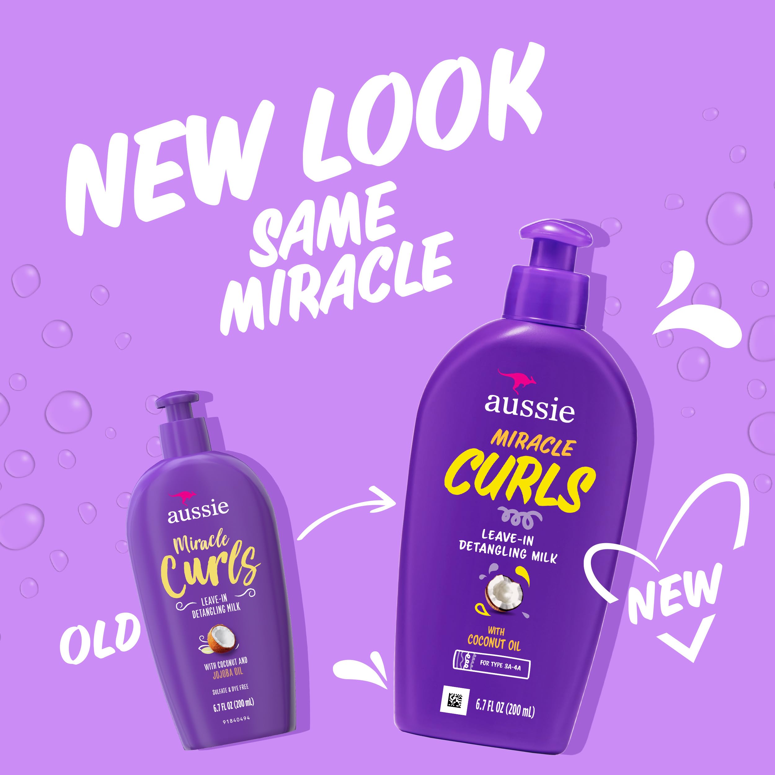Aussie Miracle Curls applied to damp hair for easy detangling.