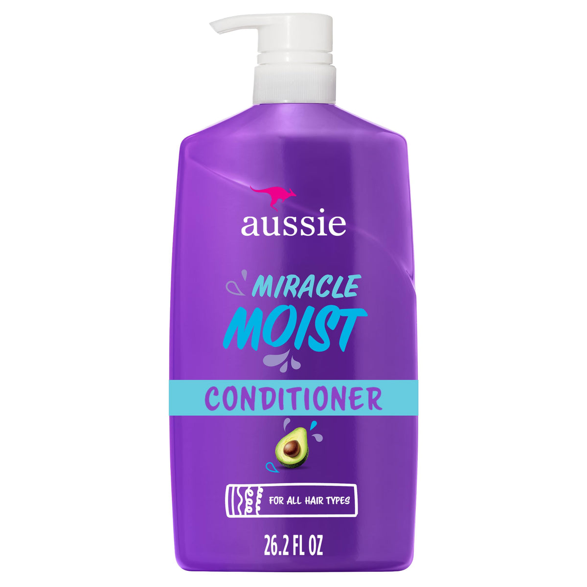 Aussie Miracle Moist con aguacate y jojoba: hidratación intensa para cabellos secos.