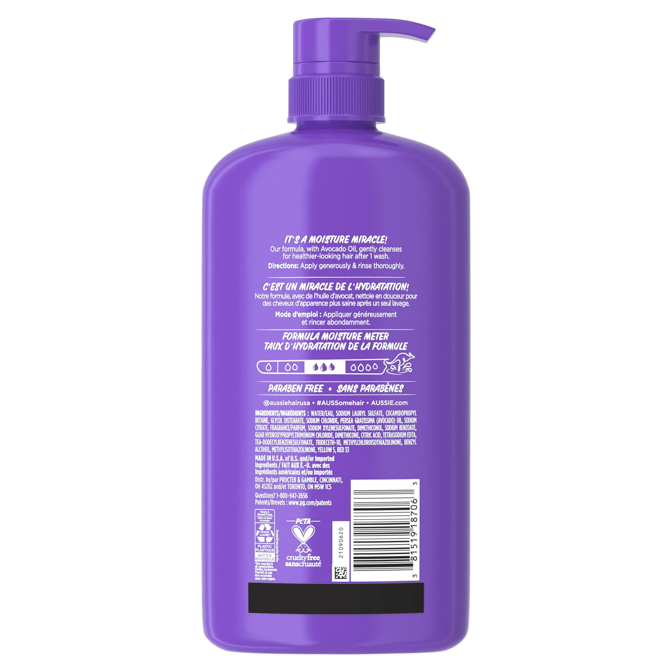 Family using Aussie Miracle Moist shampoo in a shared bathroom