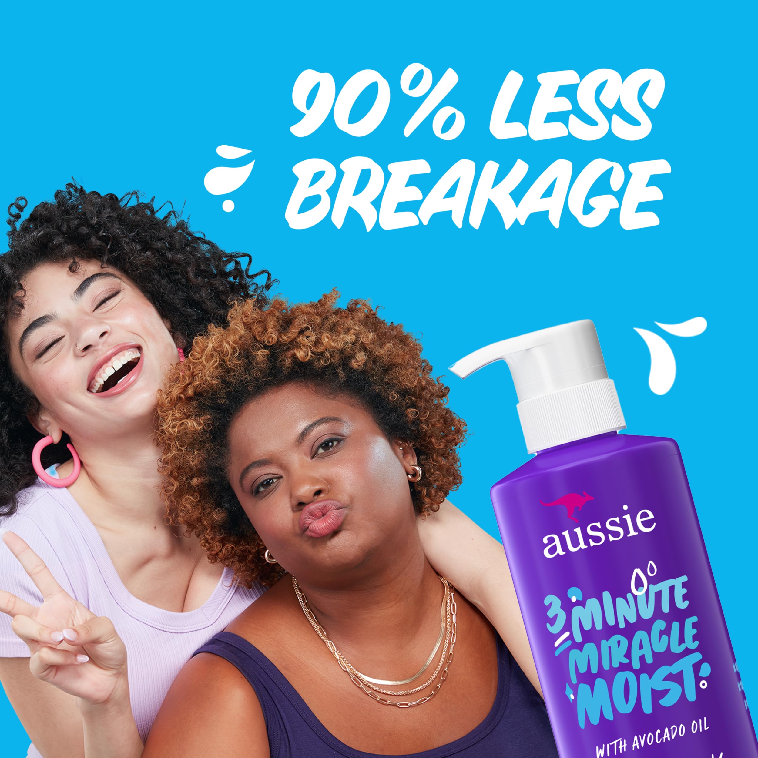 Aussie paraben-free conditioner leaves hair silky and smooth.