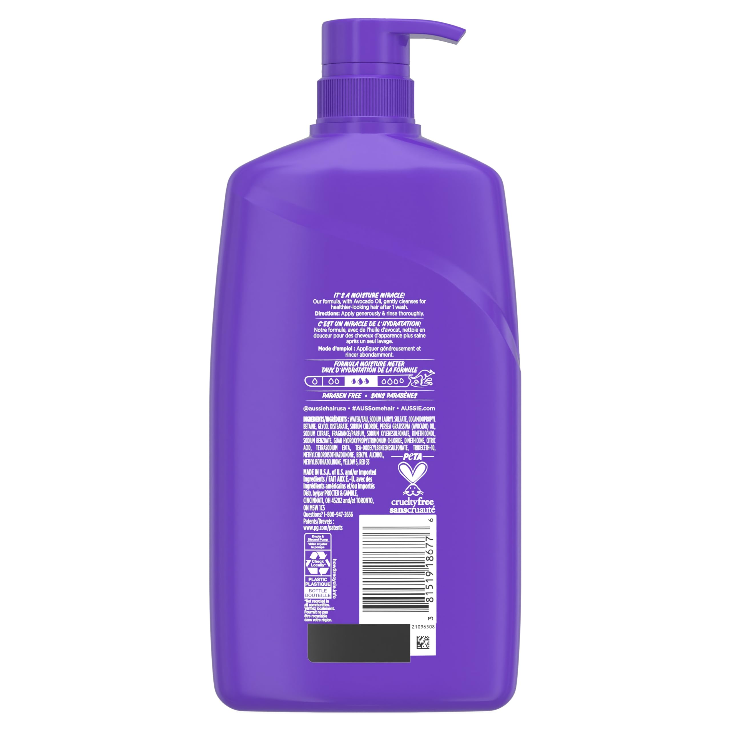 Aussie Milagro Hidratante, textura cremosa que facilita el peinado y aporta brillo.
