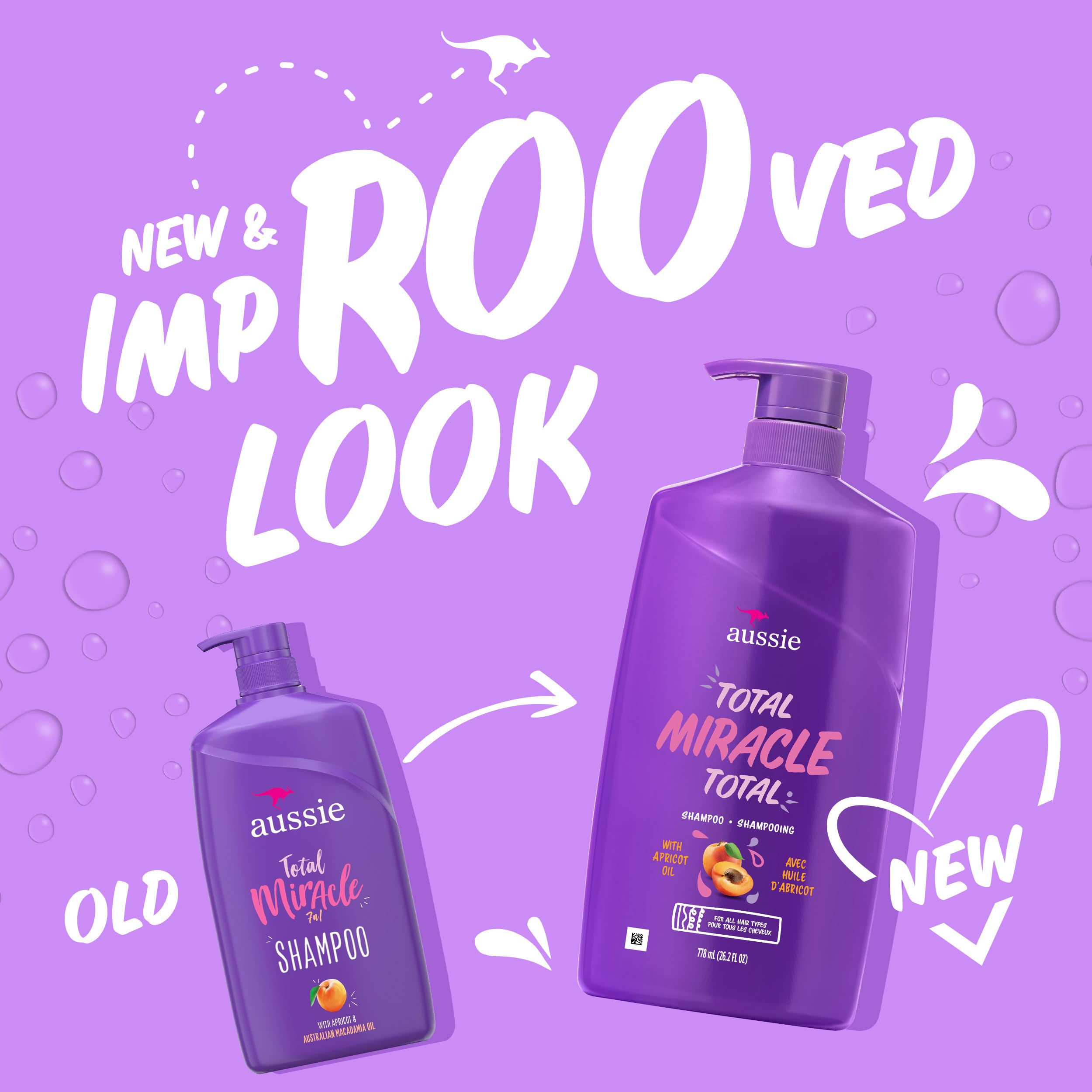 Aussie Total Miracle 7N1 Shampoo lather supports detangling and easy styling