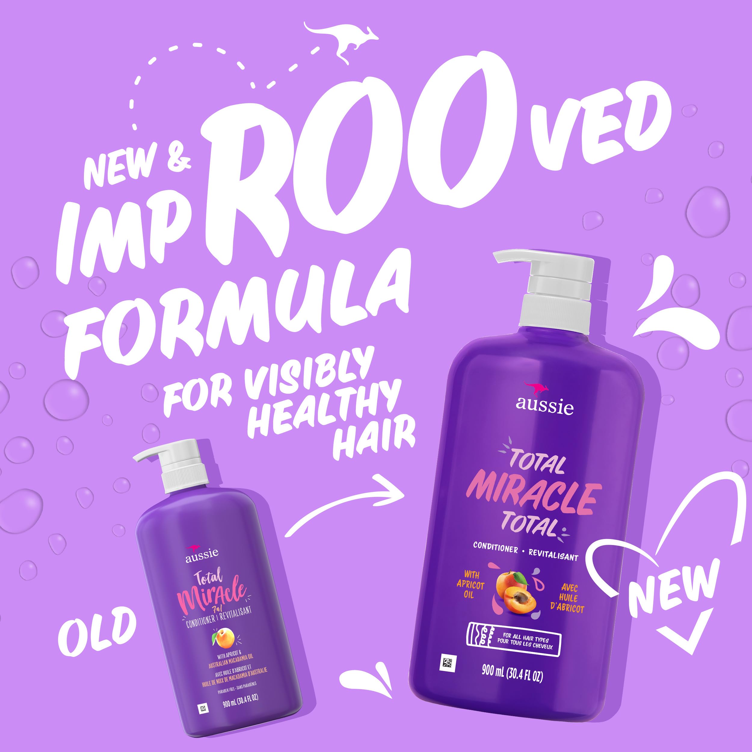 Aussie Total Miracle conditioner applied to wet hair during application for detangling.