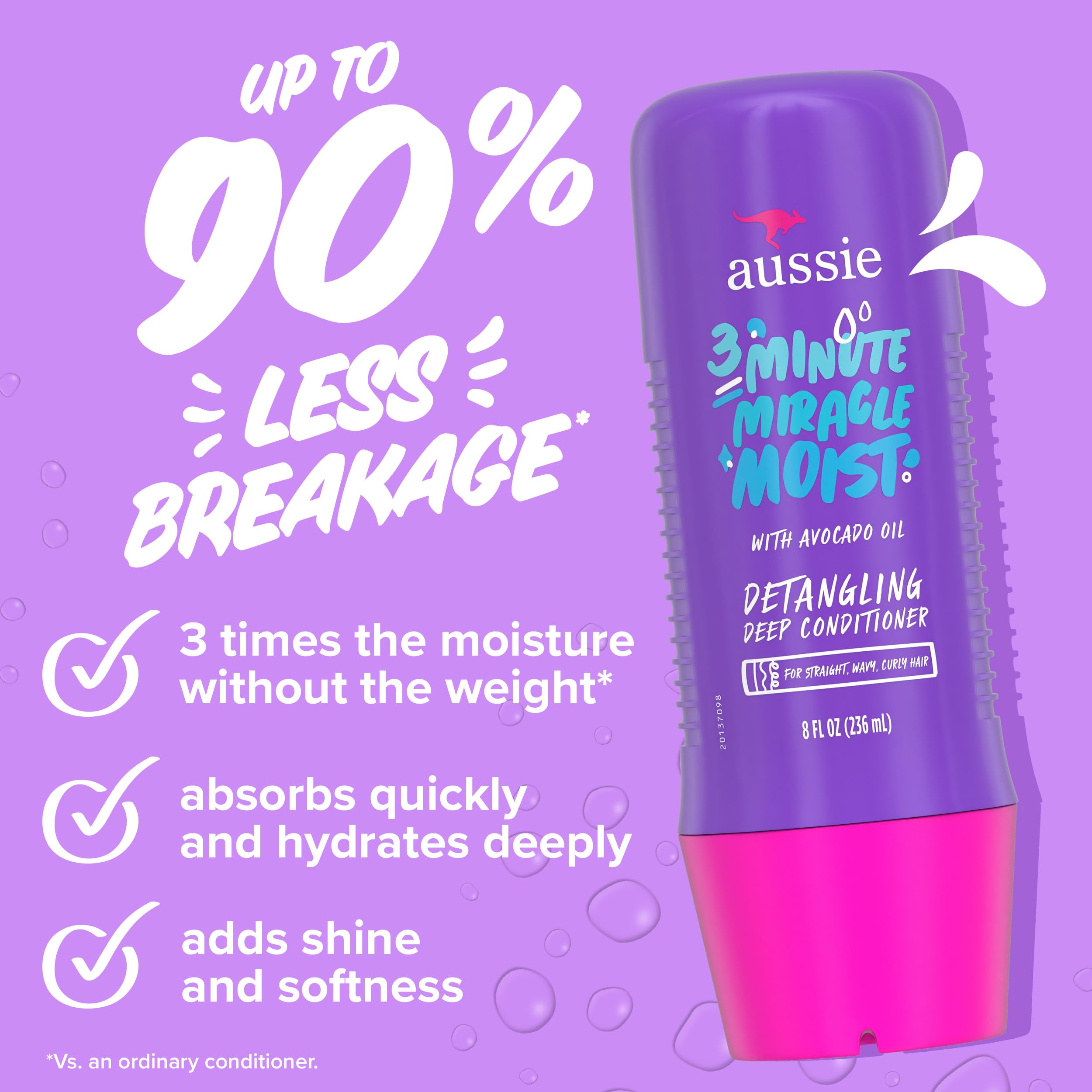 Frasco de Aussie Total Miracle Tratamiento profundo de 3 minutos para nutrición rápida.