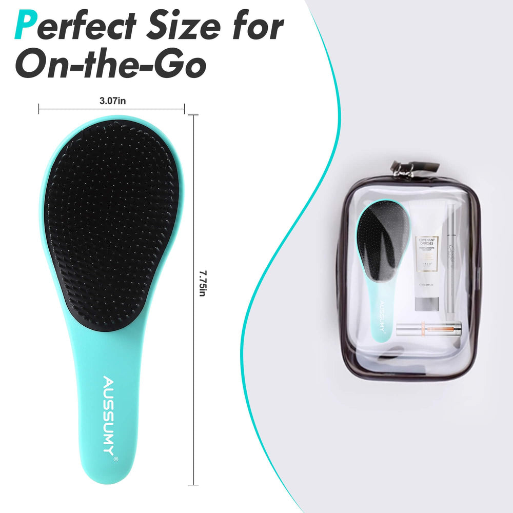 Aussumy detangling brush black and green color for versatile daily use