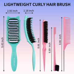 Aussumy detangling brush boar-bristles closeup gentle glide through knots
