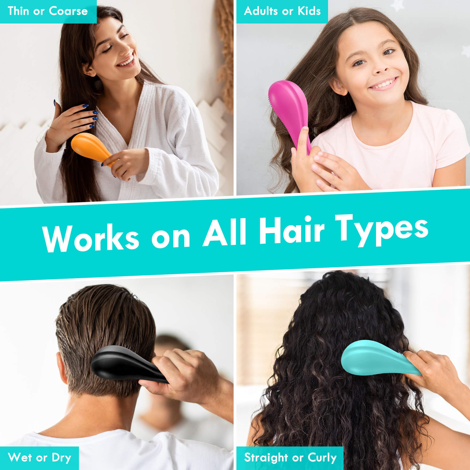 Aussumy detangling brush lightweight portable size for on-the-go styling