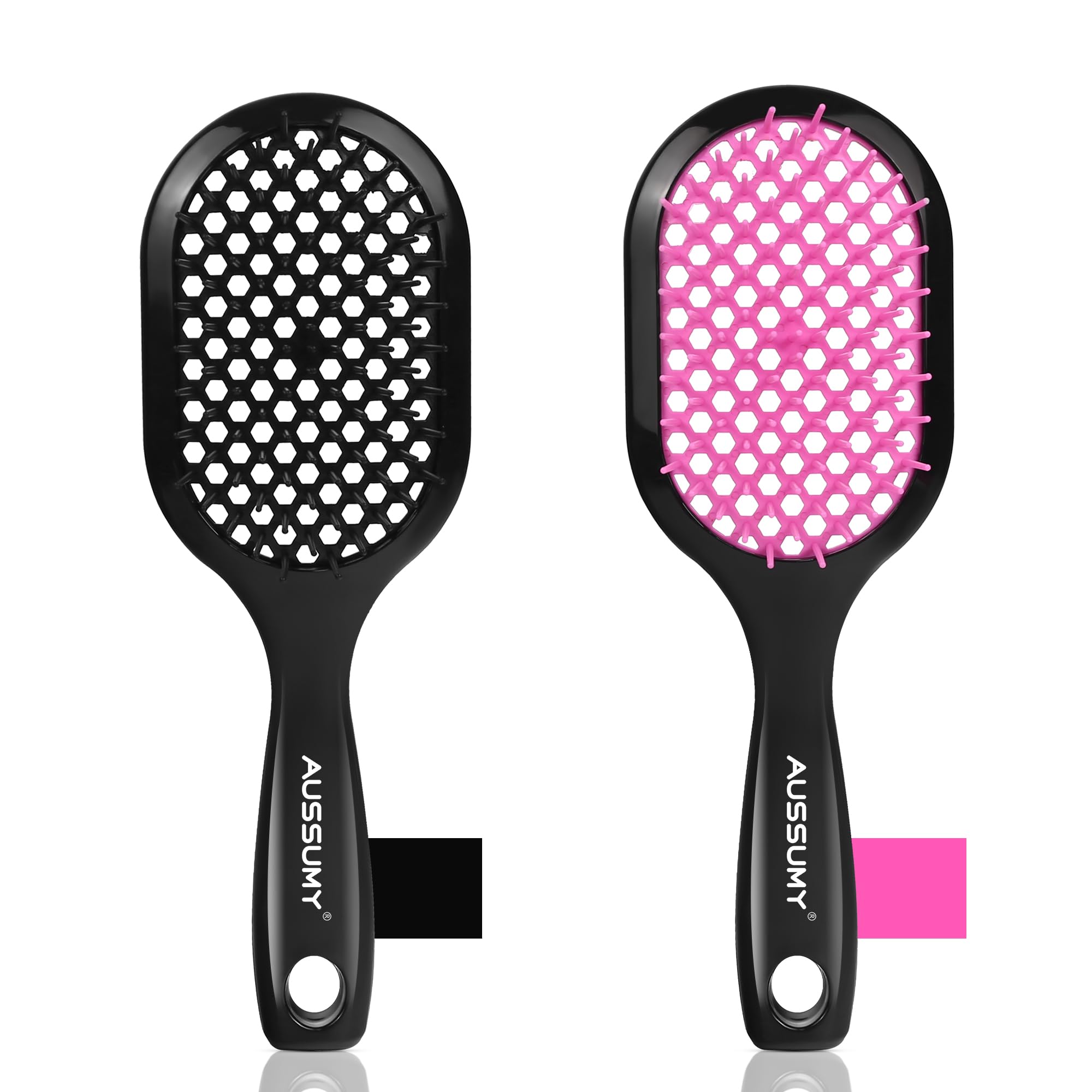 Aussumy vented detangling brush front view for easy detangling