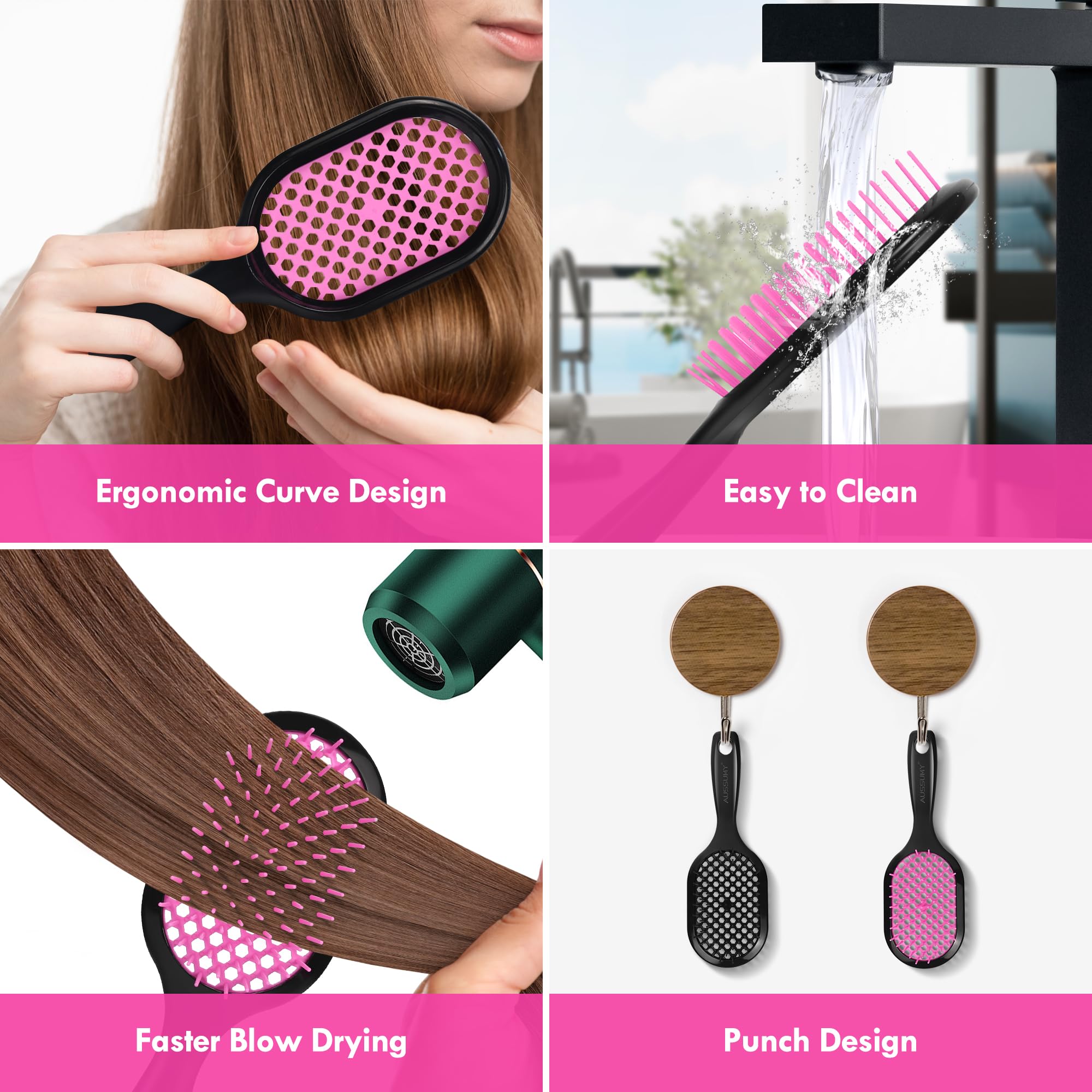 Aussumy wig-maintenance detangler supports gentle care for wigs and extensions.