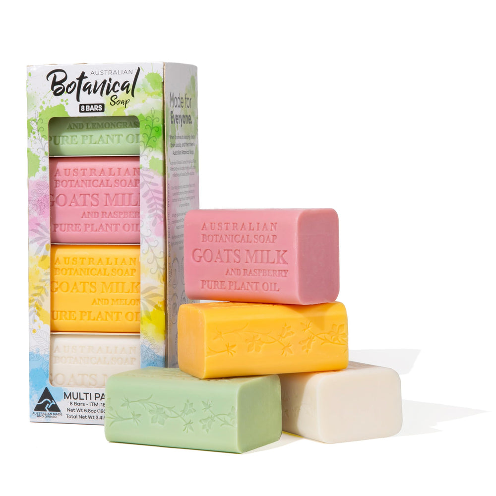 Australian Botanical Goat’s Milk Lemongrass front view soap for refreshing daily cleanse