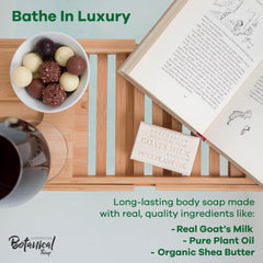 Australian Botanical Goat’s Milk Lemongrass lather image shows creamy texture