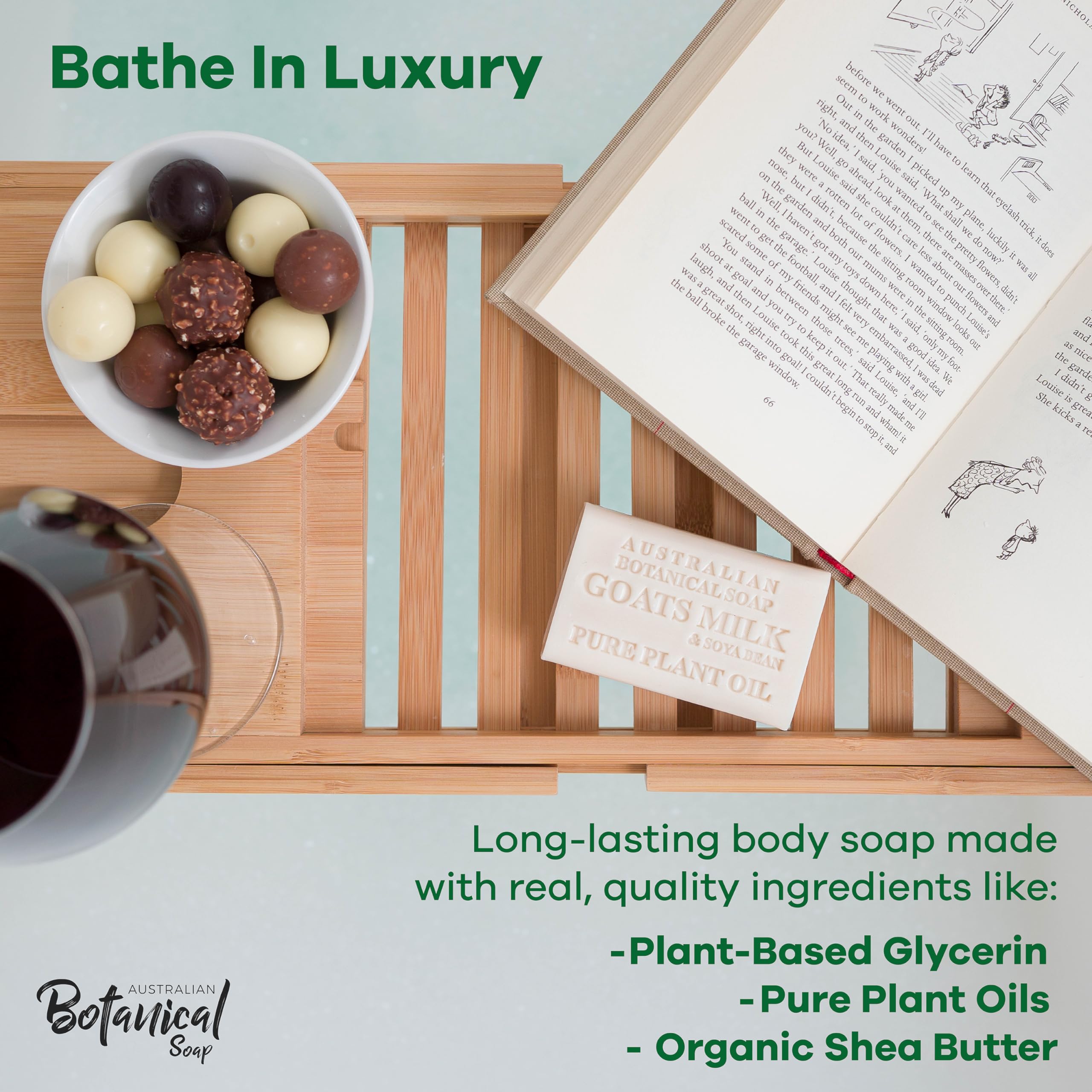 Australian Botanical Soap Manuka Honey with Jojoba Oil close-up, nourishing formula.