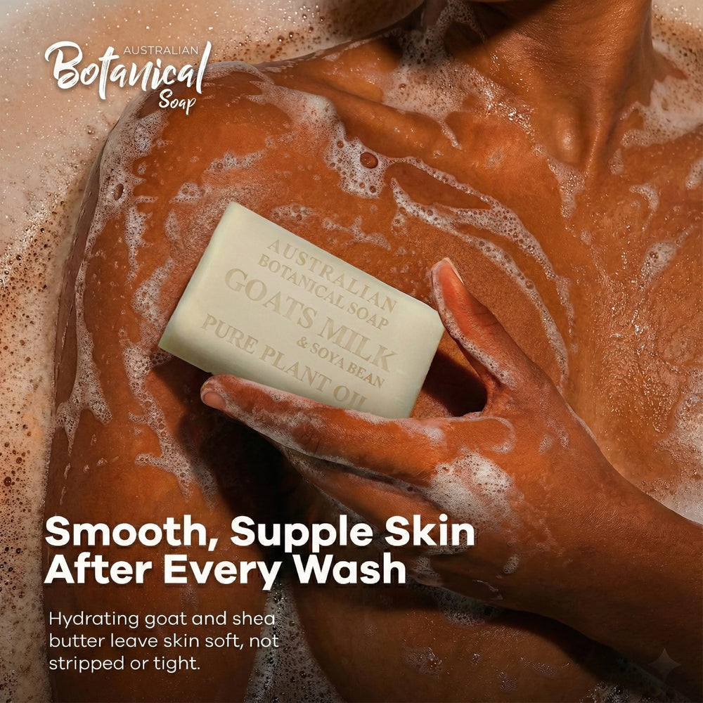 Australian Botanical Soap barra leche de cabra manteca karité, nutrición suave.