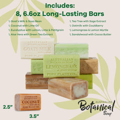 Australian Botanical Soap Coconut Lime Bar offers bright tropical fragrance