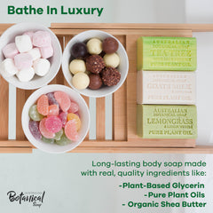 Australian Botanical Soap Eucalyptus Bar provides a refreshing morning scent