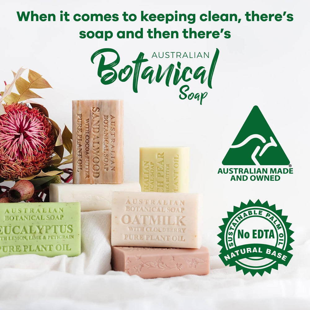 Australian Botanical Soap gentle exfoliation while removing impurities, leaving refreshed skin.