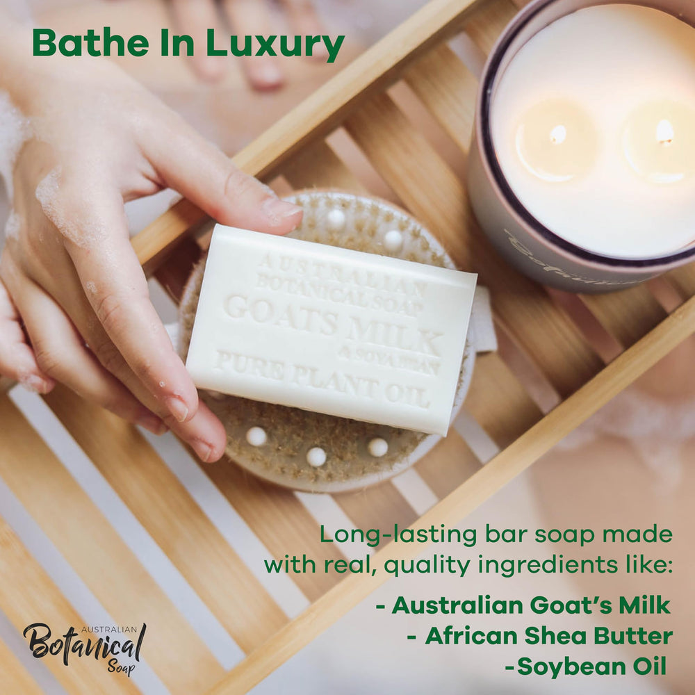 Australian Botanical Soap Goats Milk Bar close-up of creamy lather.