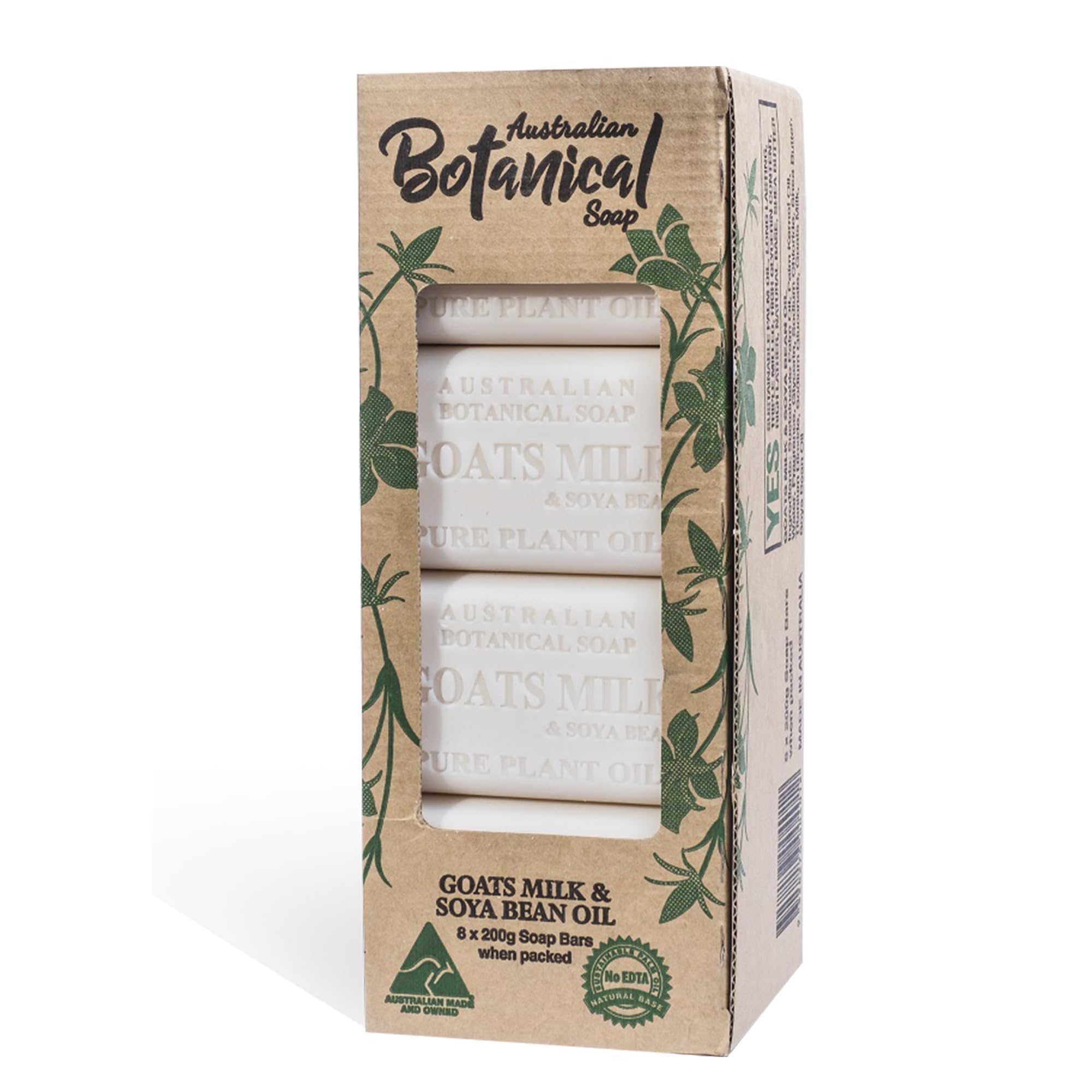 Australian Botanical Soap Goats Milk Bars pack of eight in a gift-ready box.