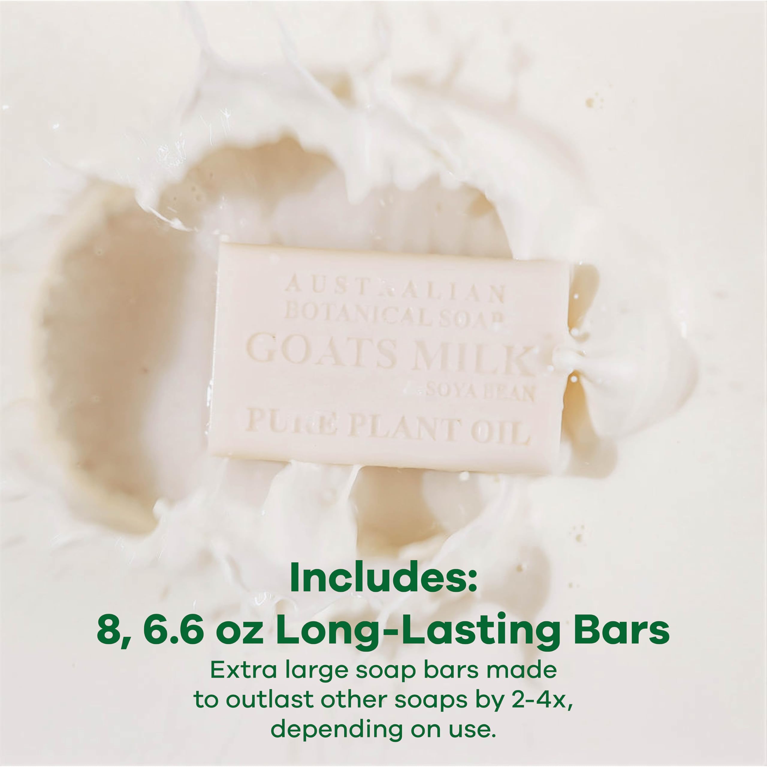 Australian Botanical Soap Goats Milk Bar soothing skin during shower.