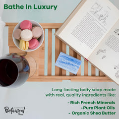 Australian Botanical Soap ocean minerals bar reveals triple-milled texture for longer-lasting showers.