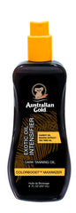 Botella de Australian Gold con aceite bronceador exótico para bronceado intenso