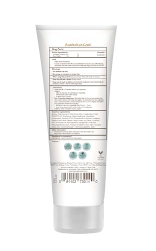 Australian Gold tinted mineral lotion being swirled on the hand.
