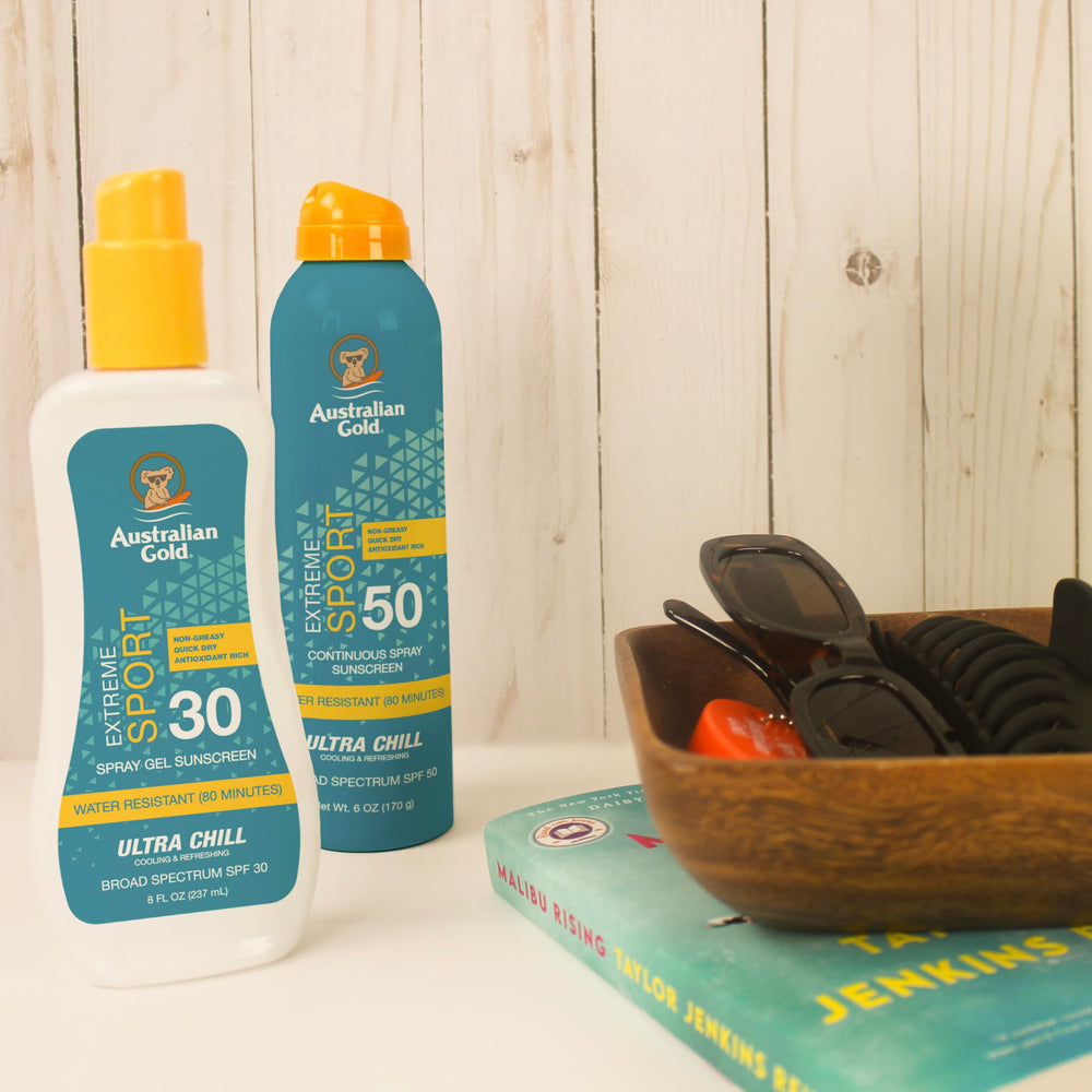 Australian Gold Extreme Sport protector solar: fragancia Brisa Costera para sensación fresca.