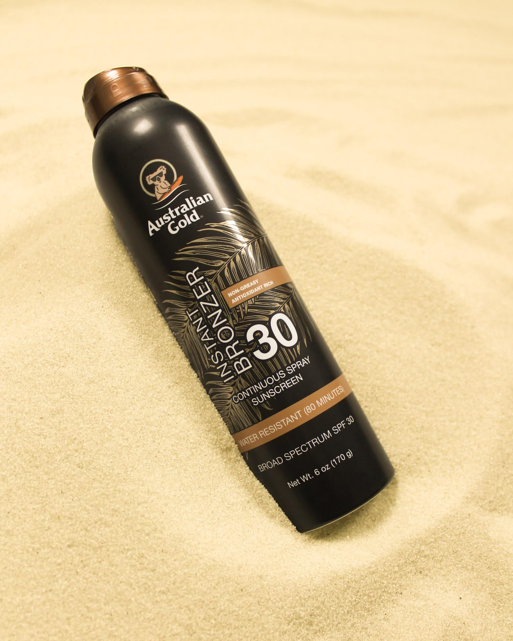 Protección amplia UVA/UVB con spray de Australian Gold