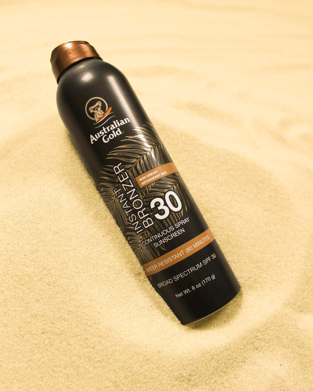 Protección amplia UVA/UVB con spray de Australian Gold
