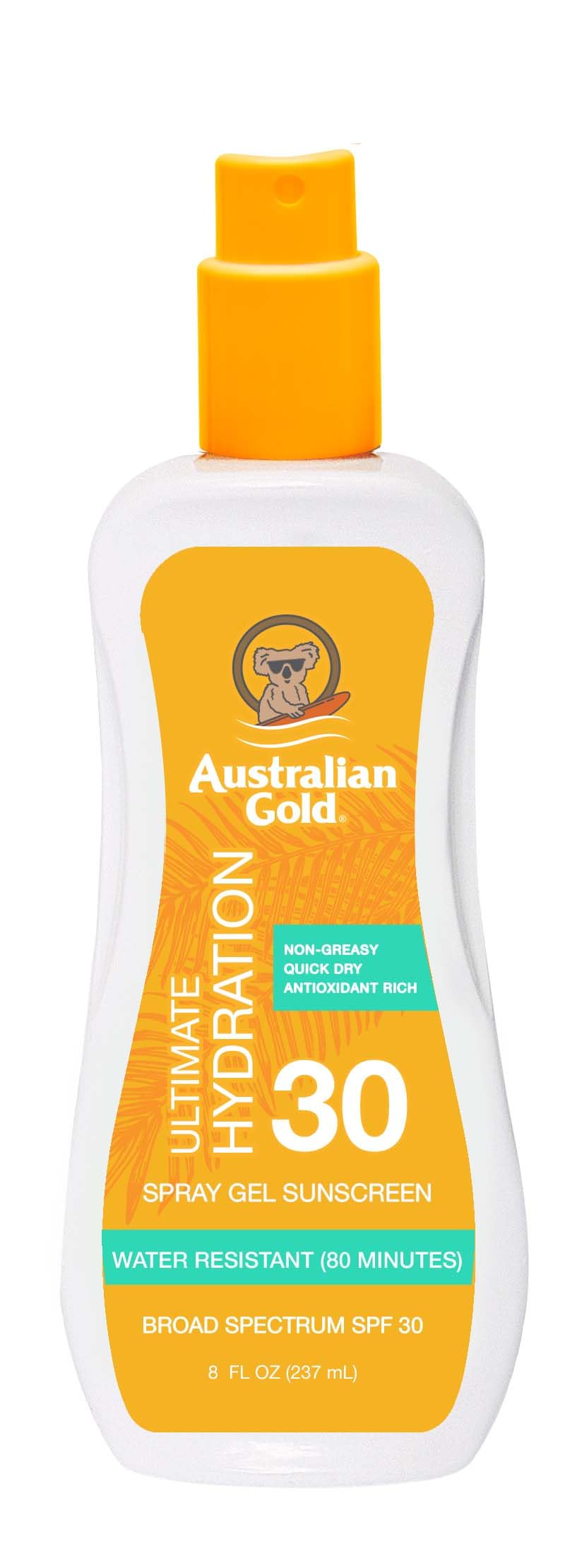 Australian Gold Spray Gel bottle with pump for easy outdoor application