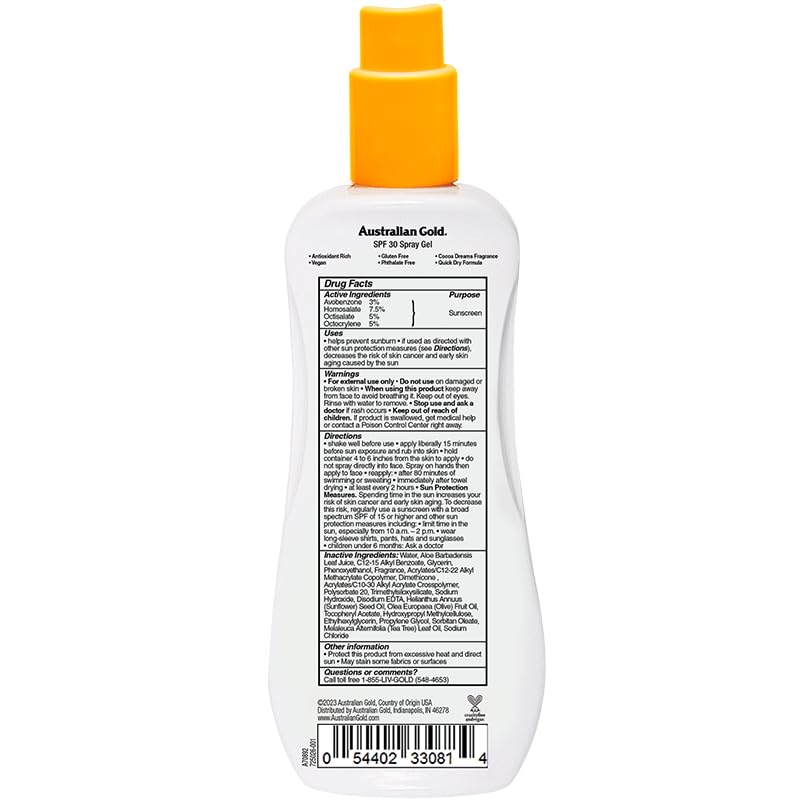 Australian Gold Spray Gel spray nozzle ensures even coverage