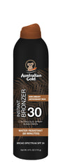 Spray continuo de Australian Gold bronceador con brillo inmediato para piel dorada