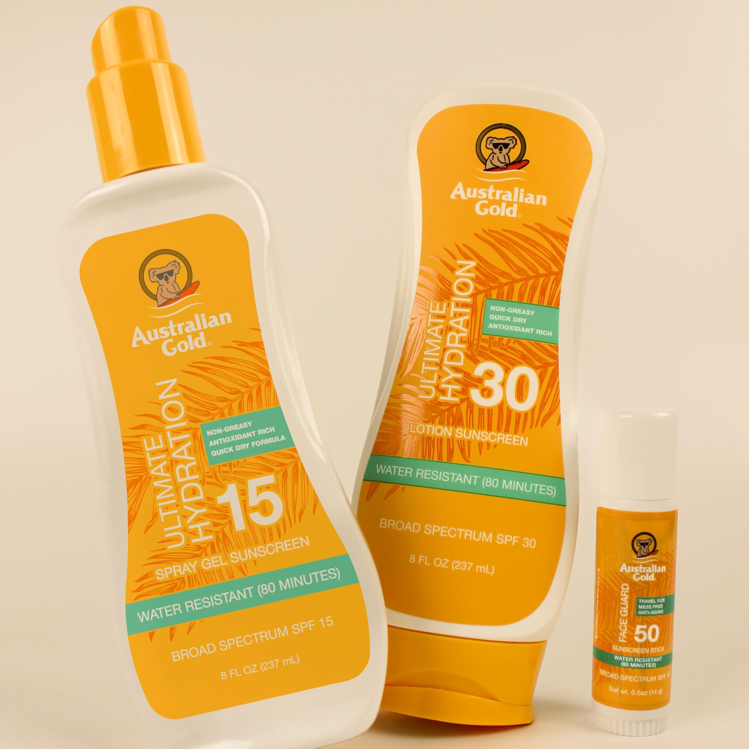 Australian Gold water-resistant sunscreen ideal for poolside activities