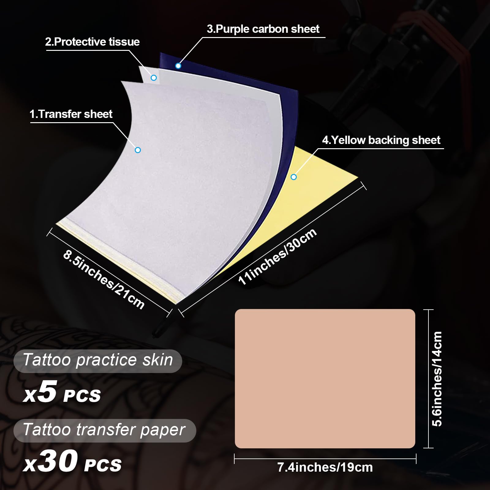 Autdor piel práctica tatuaje 3mm, textura suave que imita piel real para ejercicios.
