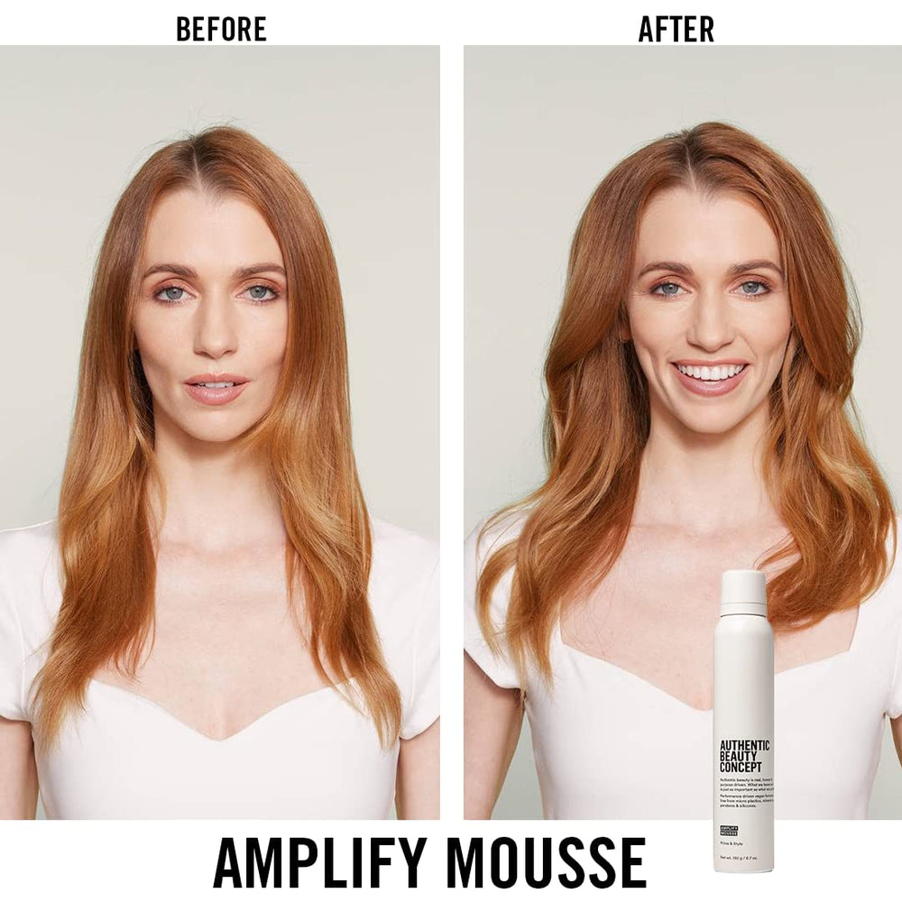 Voluminous hair after Amplify Mousse shows body and natural texture.