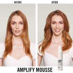 Voluminous hair after Amplify Mousse shows body and natural texture.