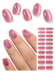 AutyaMee bandas uñas ojo-de-gato rojo carmesí para un look duradero