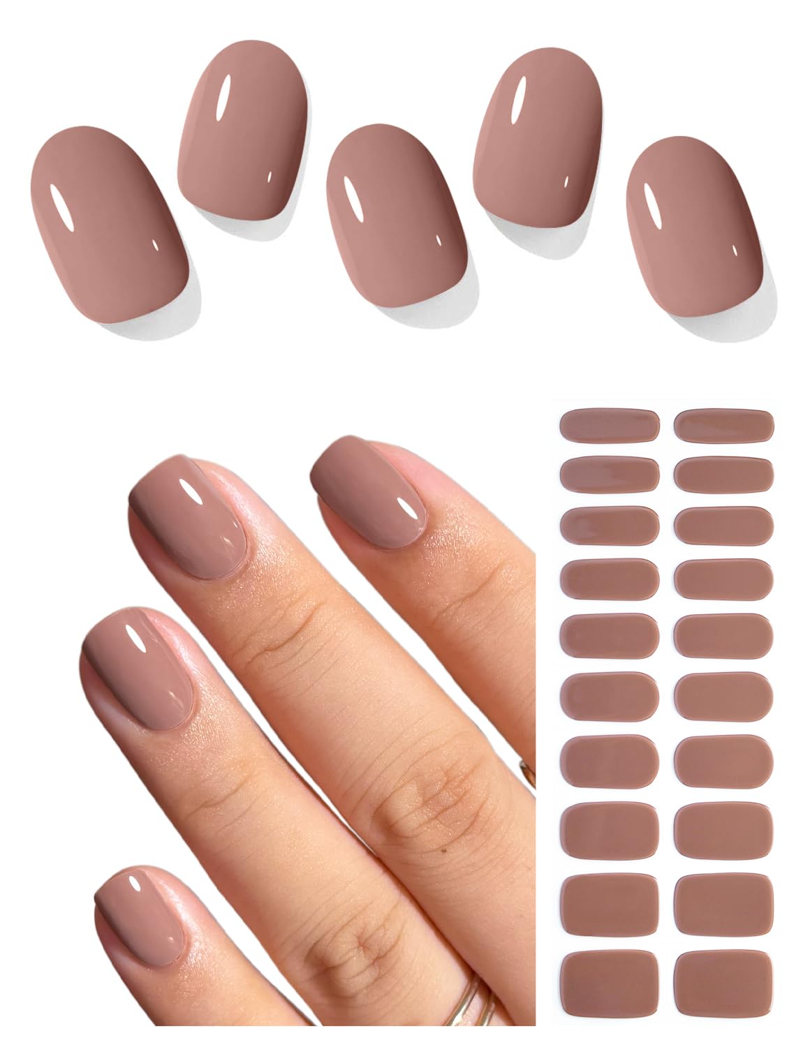AutyaMee tiras gel semi-curadas Chestnut N para resultados de salón en casa