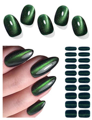 AutyaMee uñas gel, ojo de gato verde profundo, acabado elegante para uñas en casa.