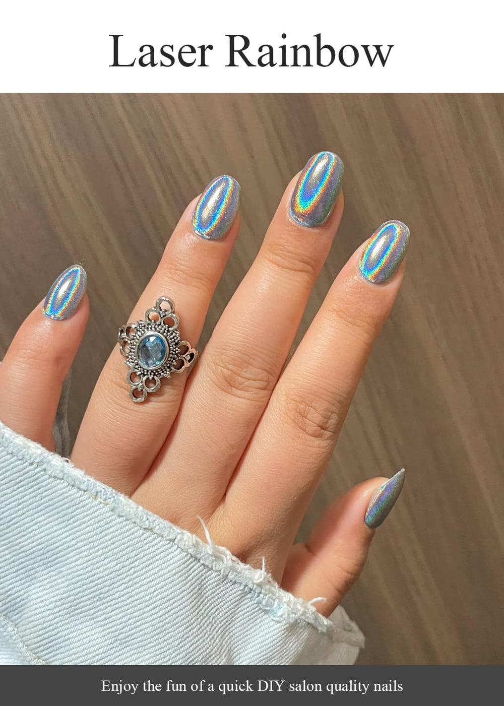 AutyaMee bandas uñas gel holográficas para efecto iridiscente en minutos.