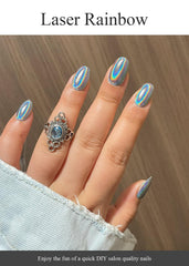 AutyaMee bandas uñas gel holográficas para efecto iridiscente en minutos.