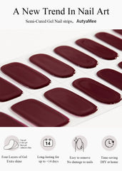 AutyaMee salon-quality manicure at home in burgundy shade
