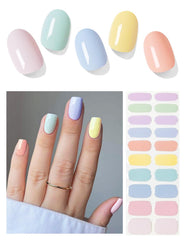 AutyaMee tiras gel semi-curadas en colores brillantes para uñas duraderas